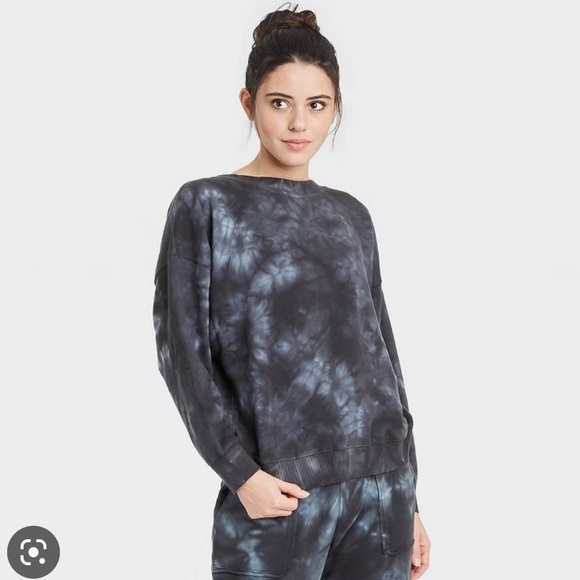 Joylab - reversible French terry pullover - black tie dye - Picture 2 of 8